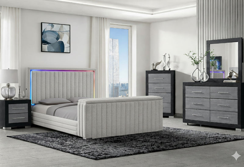 ELIAS/EMMA TV FB NATURAL QUEEN BED GROUP