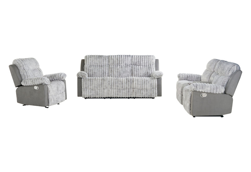U6028 GREY RECLINING SOFA/CONSOLE RECLINING LOVESEAT/GLIDER RECLINER