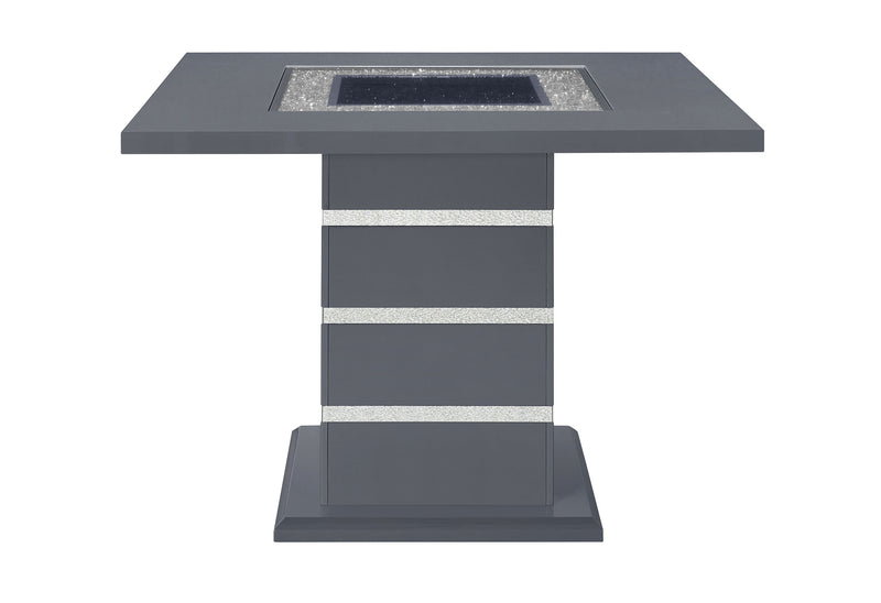 MONACO DARK GREY BAR TABLE AND 8 MONACO DARK GREY BAR STOOLS