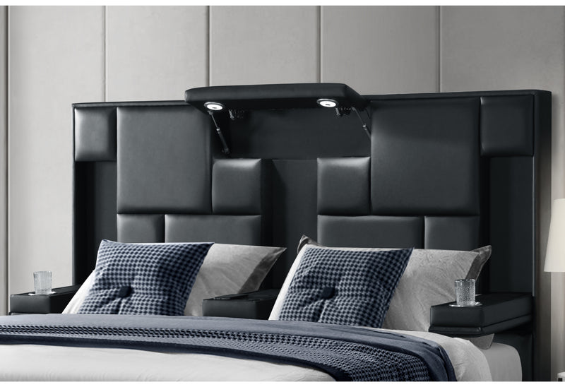 OSCAR BLACK KING BED NO WOOD TRIM