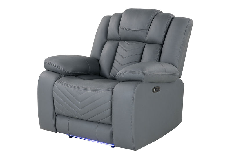 U7068 GREY 10 PWR REC SOFA/PWR CON REC LOVESEAT WITH LED