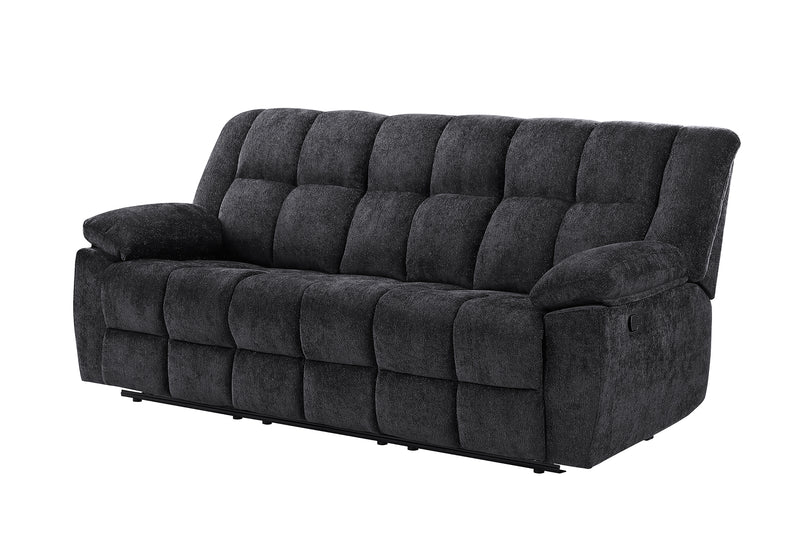 U6000 BLACK RECLINING SOFA