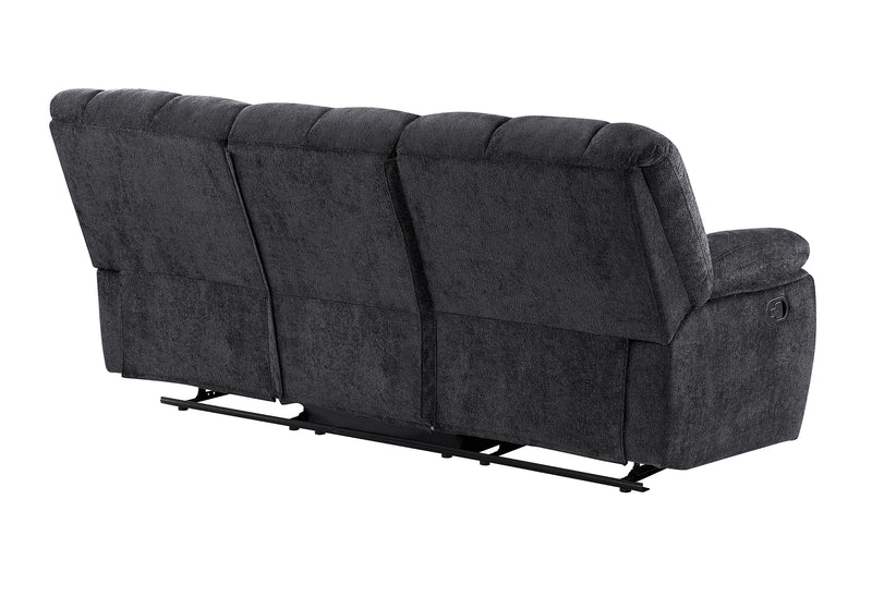 U6000 BLACK RECLINING SOFA