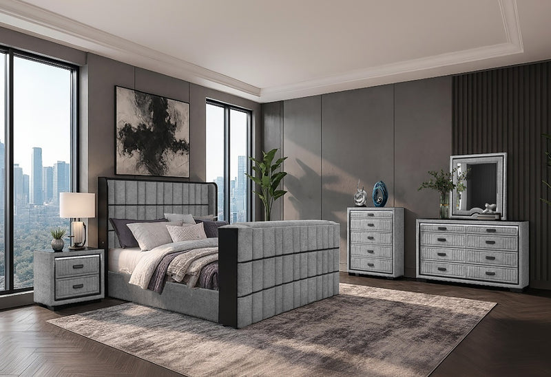 ISABELLA GREY KING BED GROUP