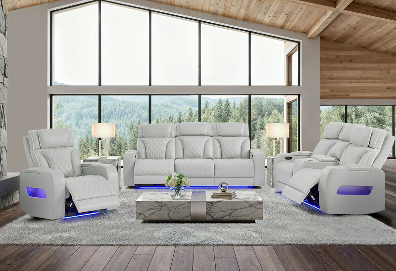 U8611 BLANCHE SILVER P2 PWR REC SOFA/PWR CON REC LOVESEAT/PWR REC