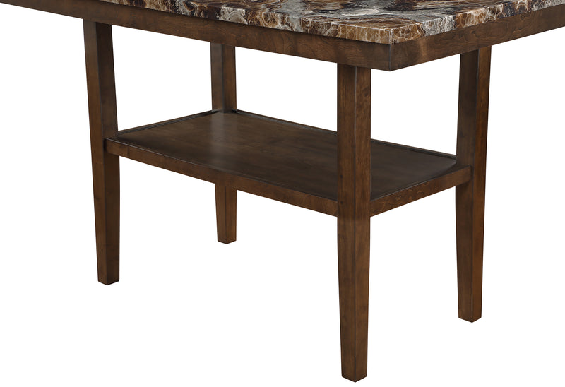 D4355 BROWN BAR TABLE WITH 4 BAR STOOLS