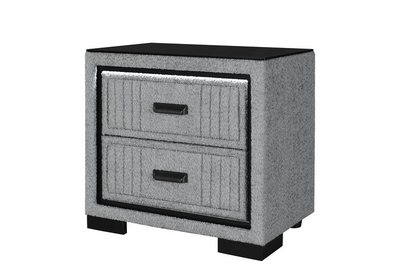 ISABELLA GREY NIGHTSTAND WITH LED