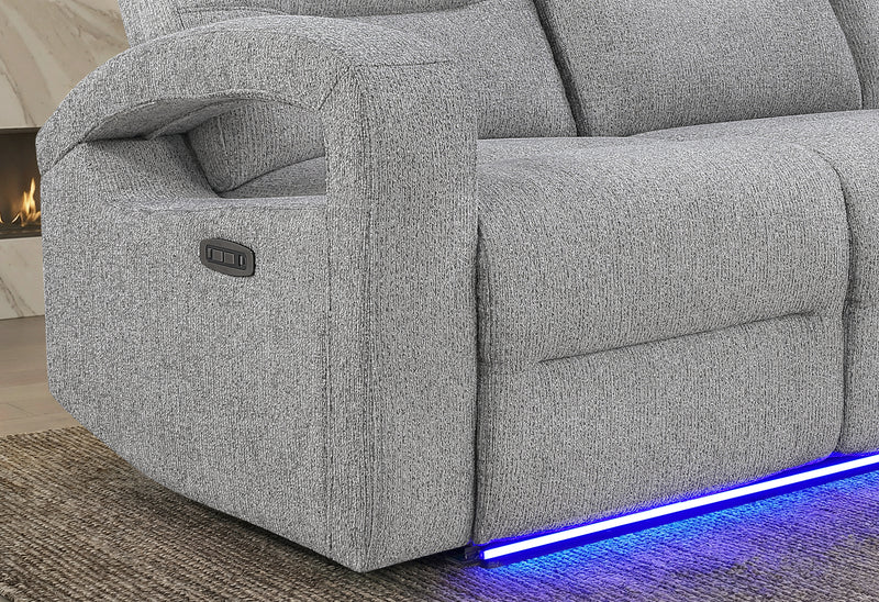 U6611 GREY 15 PWR REC SOFA/PWR CONSOLE REC LOVESEAT/POWER RECLINER
