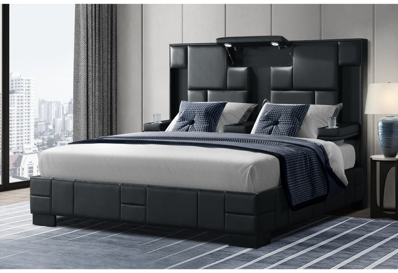 OSCAR BLACK KING BED NO WOOD TRIM