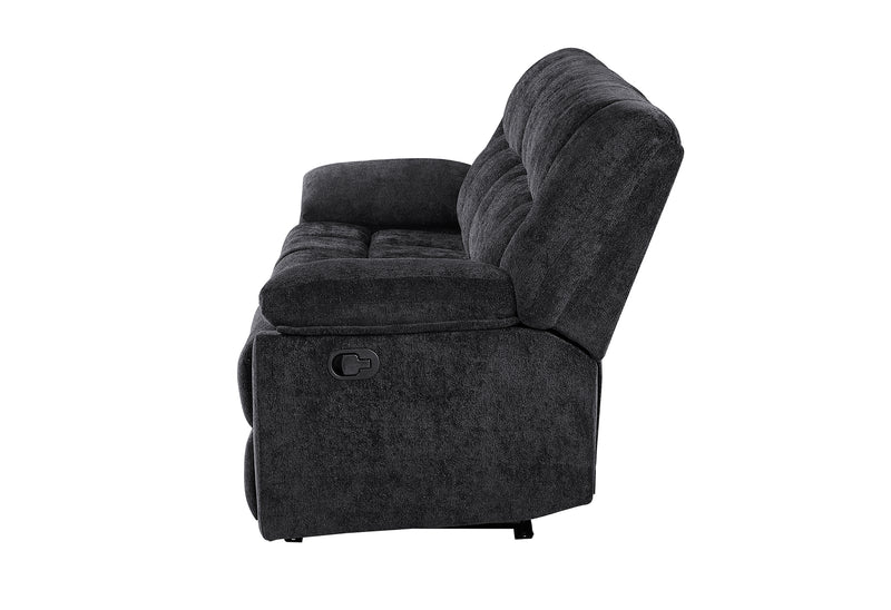 U6000 BLACK RECLINING SOFA