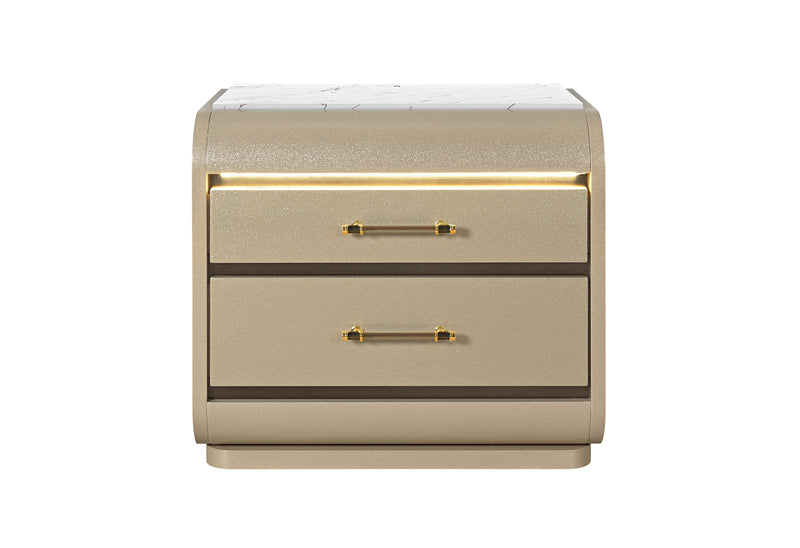 GENESIS GOLD NIGHTSTAND WITH LED