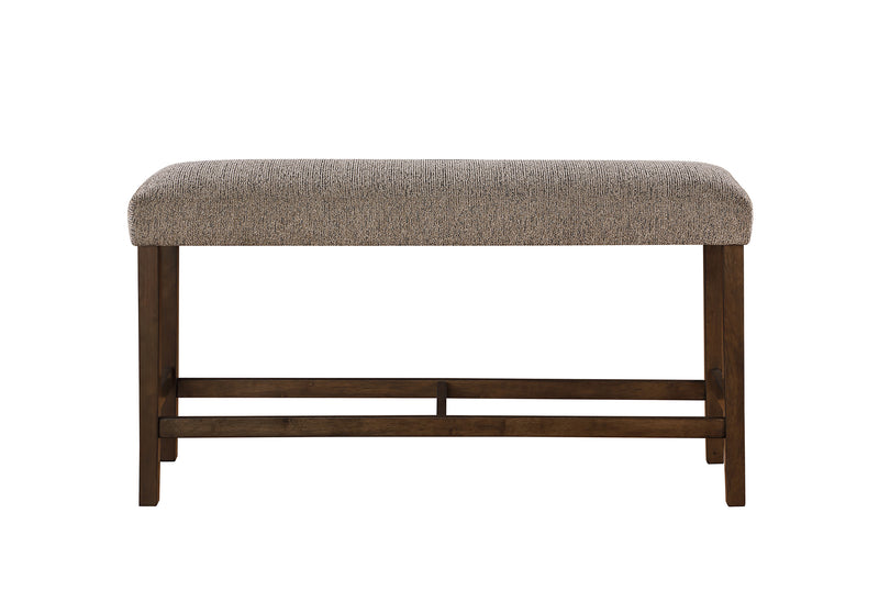 D4355 BROWN BAR TABLE WITH 4 BAR STOOLS AND BENCH