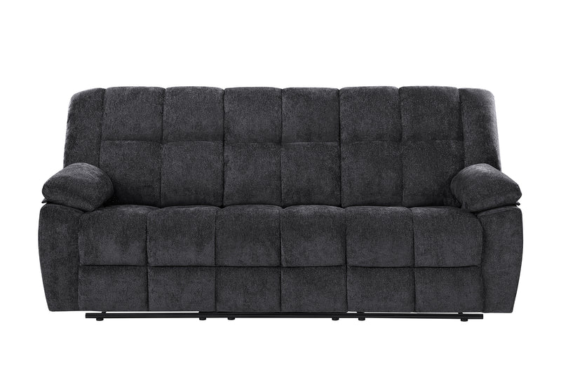 U6000 BLACK RECLINING SOFA