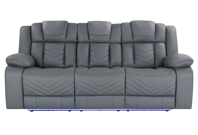 U7068 GREY 10 PWR REC SOFA/PWR CON REC LOVESEAT WITH LED