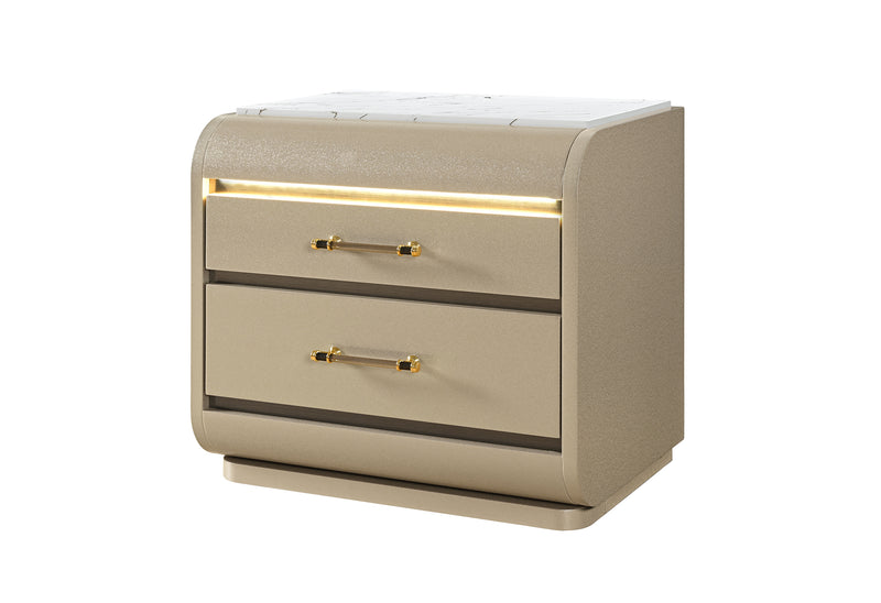 GENESIS GOLD NIGHTSTAND WITH LED
