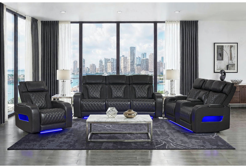 U8611 BLANCHE CHARCOAL P2 PWR REC SOFA/PWR CONSOLE REC LOVESEAT