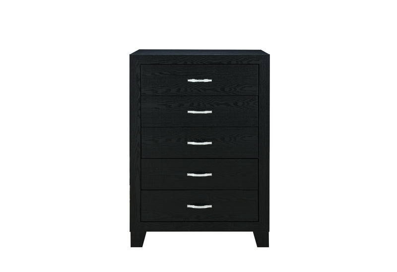 REID BLACK FULL BED, DRESSER, MIRROR AND NIGHTSTAND
