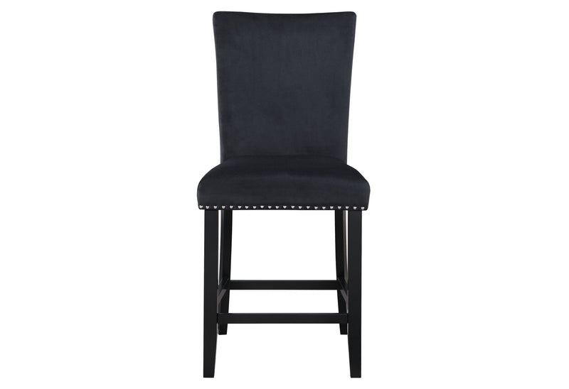 D04 WHITE BAR TABLE AND 6 D04 BLACK BAR STOOL