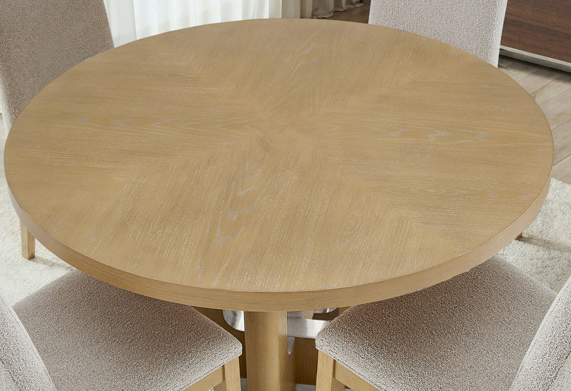 D3124 NATURAL DINING TABLE 48" AND 4 D1248 DINING CHAIR