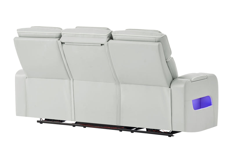 U8611 BLANCHE SILVER PWR REC SOFA WITH PHR AND LED
