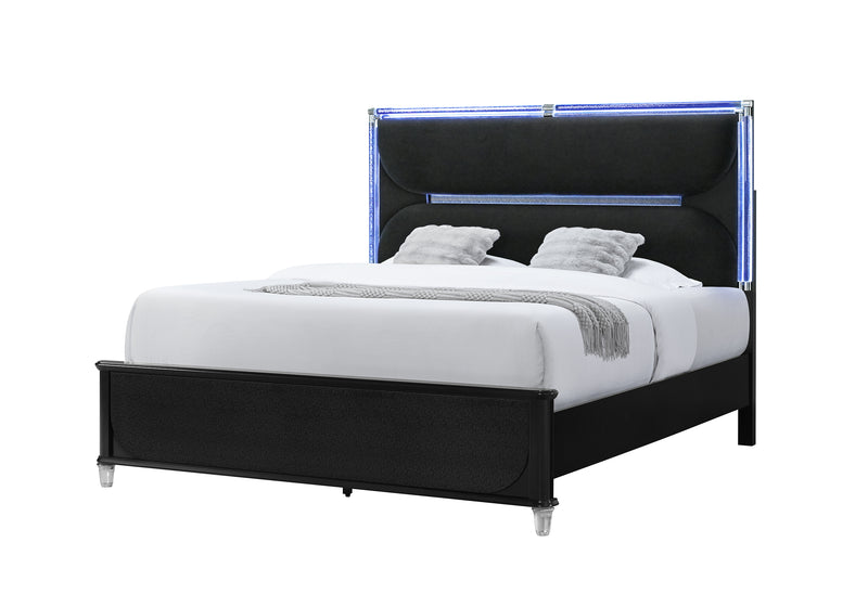 LANDO BLACK KING BED WITH CONTINUOUS LED