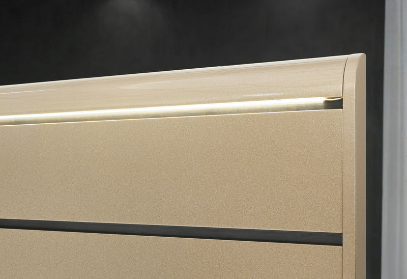 GENESIS GOLD QUEEN BED WITH LED