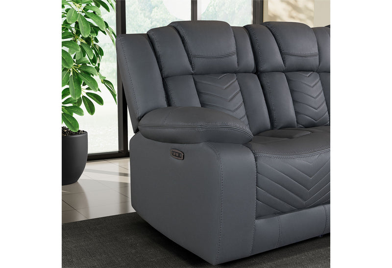 U7068 GREY 10 PWR REC SOFA/PWR CON REC LOVESEAT WITH LED