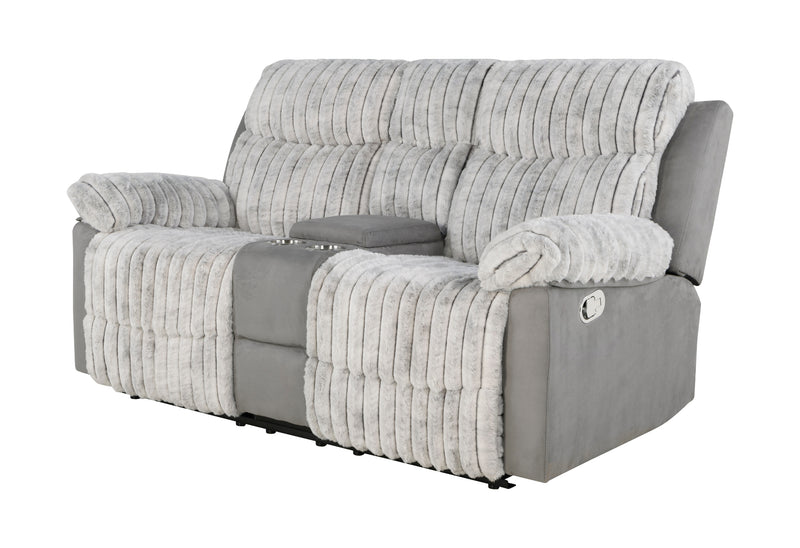 U6028 GREY CONSOLE RECLINING LOVESEAT