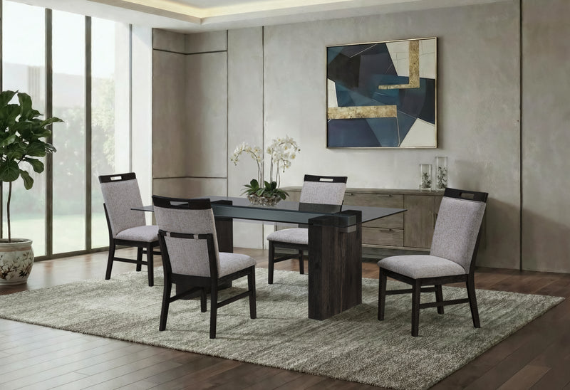 D4238 DINING TABLE AND 6 D4239 DINING CHAIRS
