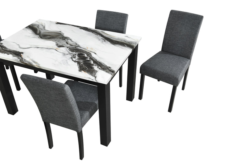 D8032DT PANDA DINING TABLE & D9026DC BLK DINING CHAIR