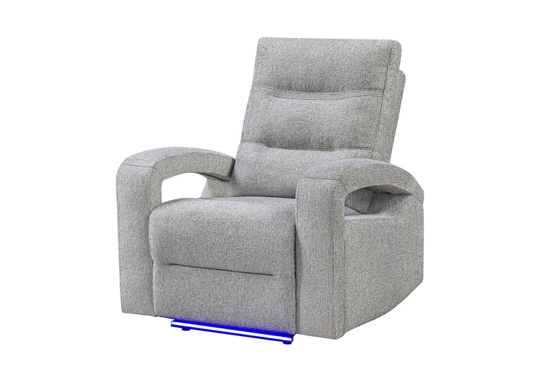 U6611 GREY 15 POWER RECLINER WITH LED