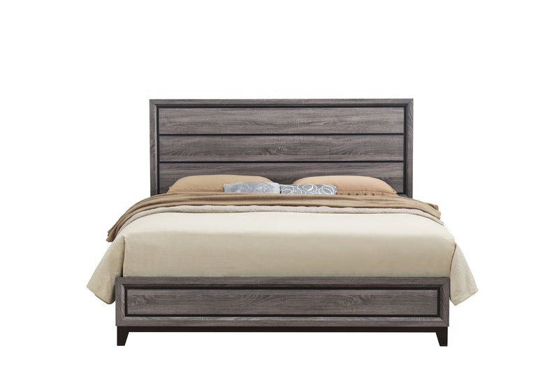 KATE FOIL GREY KING BED, DRESSER, MIRROR, NIGHTSTAND