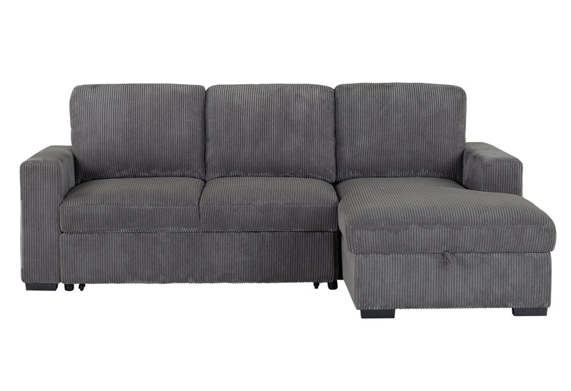 U2660 GREY L SOFA BED SECTIONAL WITHOUT PULLOUT