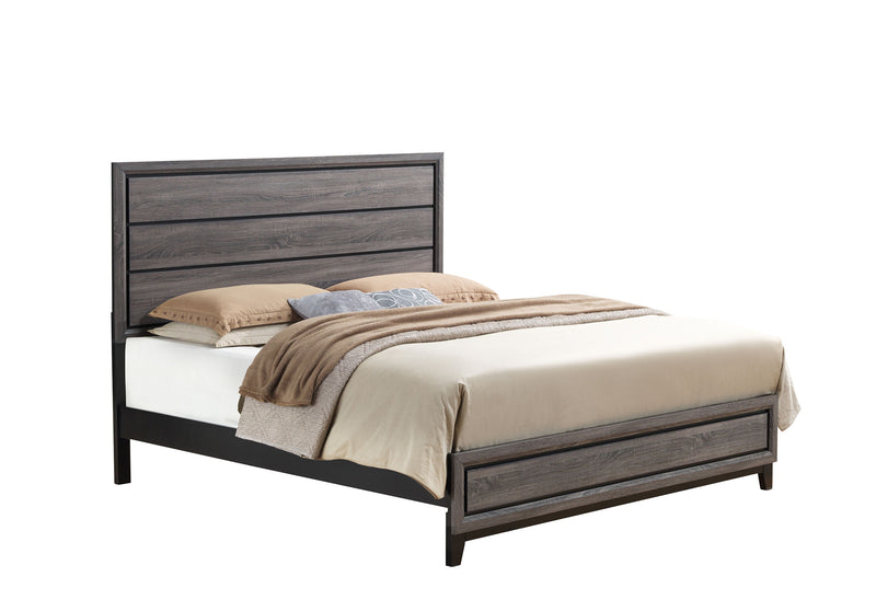 KATE FOIL GREY KING BED, DRESSER, MIRROR, NIGHTSTAND