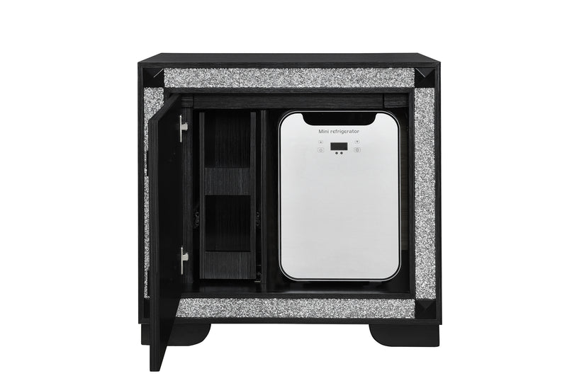 SOLEIL CHARCOAL NIGHTSTAND WITH COOLER AND SPEAKER