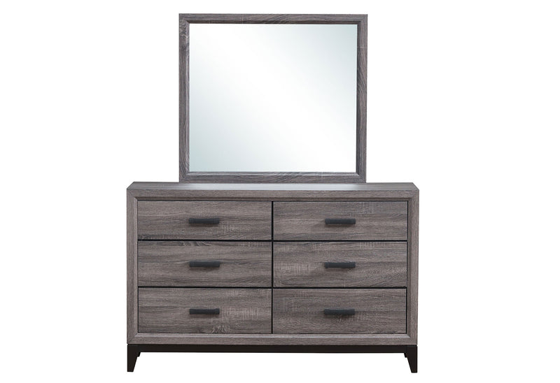 KATE GREY QUEEN BED, DRESSER, MIRROR, CHEST AND 2 NIGHTSTANDS