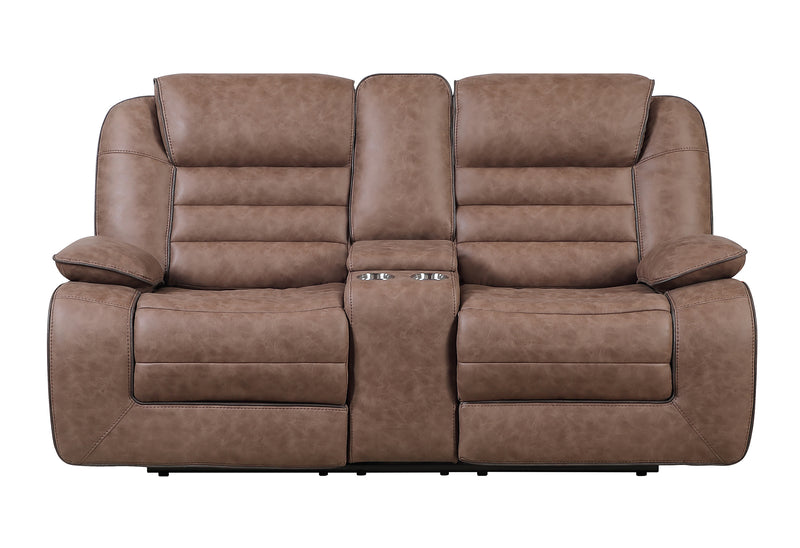 U2250 BROWN CONSOLE RECLINING LOVESEAT