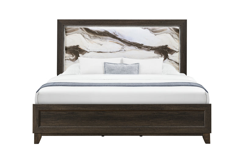 HARMONY BROWN TWIN BED WITH LED