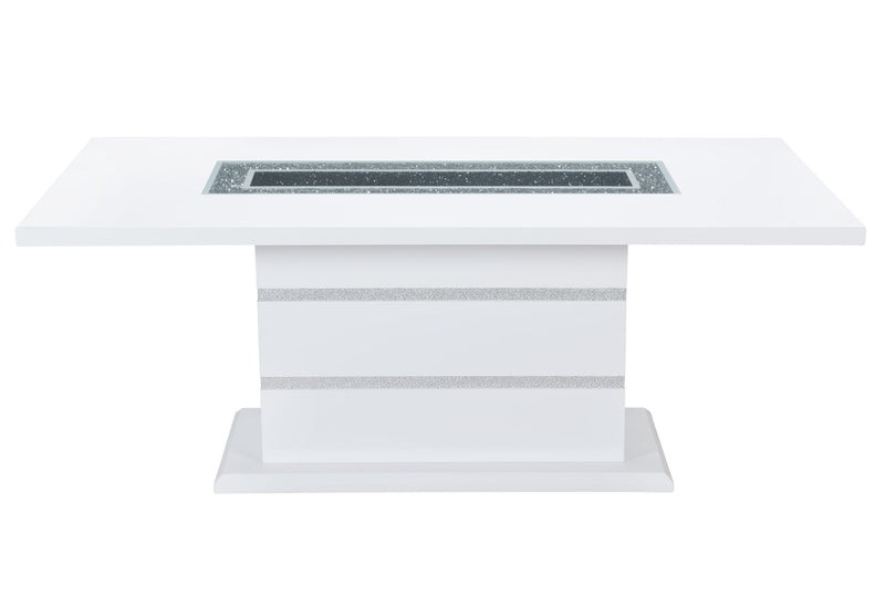 MONACO WHITE DINING TABLE + 8 MONACO DINING CHAIR
