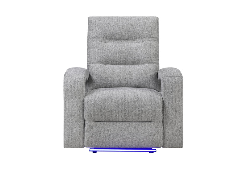 U6611 GREY 15 POWER RECLINER WITH LED