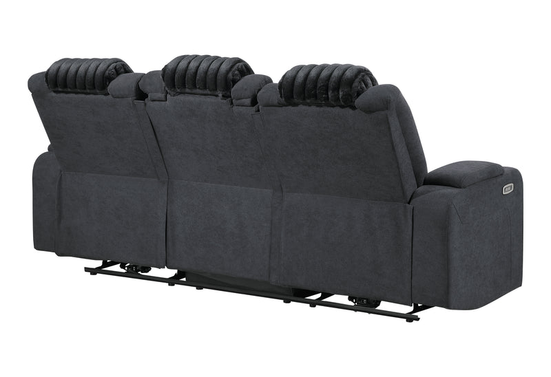 U8000 BLACK PWR REC SOFA W/PHR, DDT, READING LIGHT & LED LIGHT
