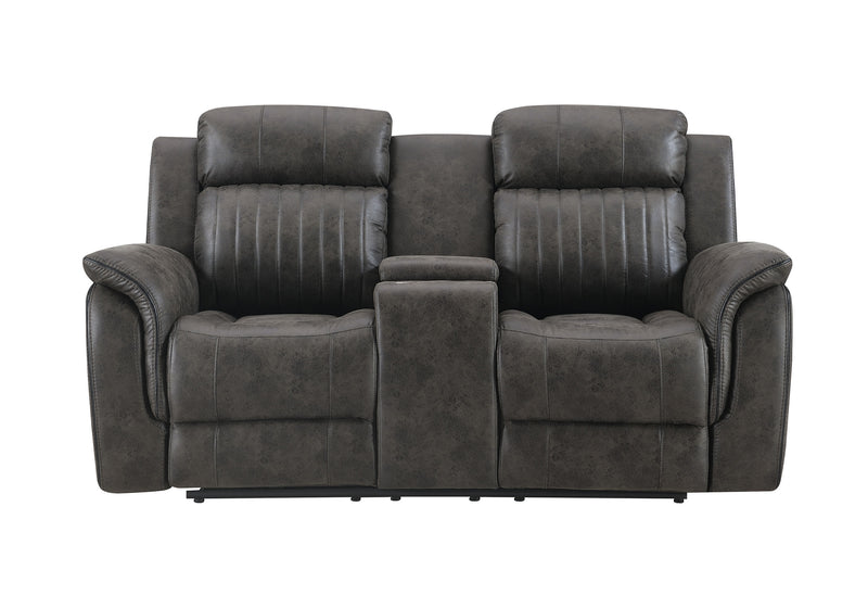 U8517 GREY RECLINING SOFA/CONSOLE RECLINING LOVESEAT/GLIDER RECLINER