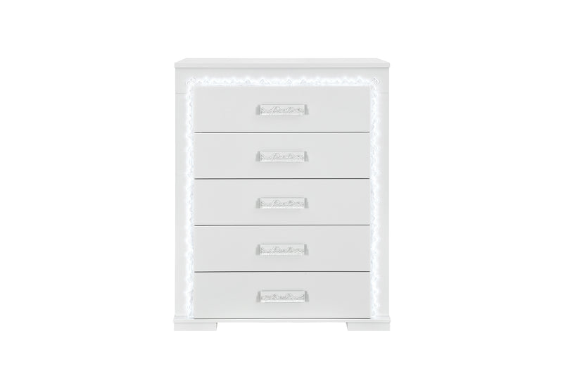 NAOMI SILVER MARBLE CHEST WITH LED