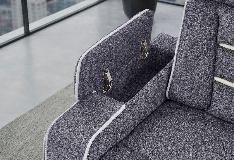 U1895 GREY P2 CONSOLE RECLINING LOVESEAT WITH IS AND LED