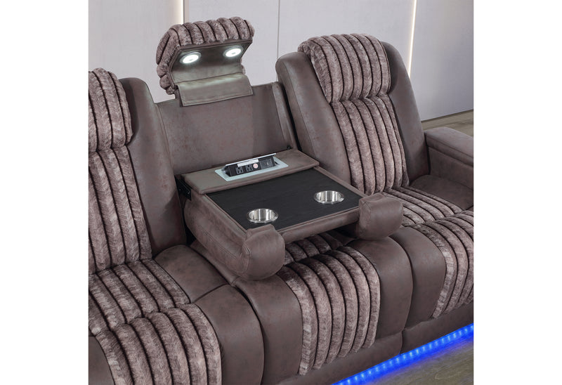 U8000 BROWN PWR REC SOFA/PWR CON REC LOVESEAT/PWR RECLINER W/PHR