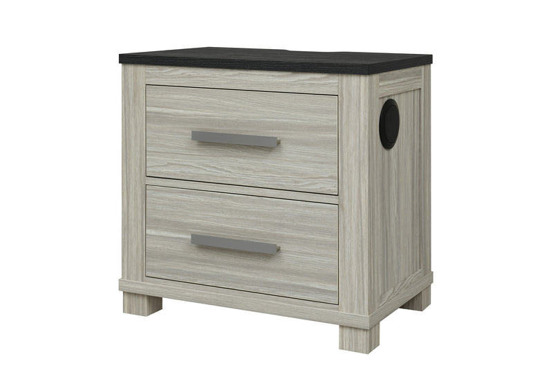 ASHLEY BROWN NIGHTSTAND W/USB & SPEAKER