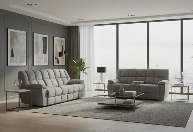 U6000 SMOKE RECLINING SOFA/CONSOLE RECLINING LOVESEAT