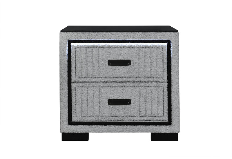 ISABELLA GREY NIGHTSTAND WITH LED